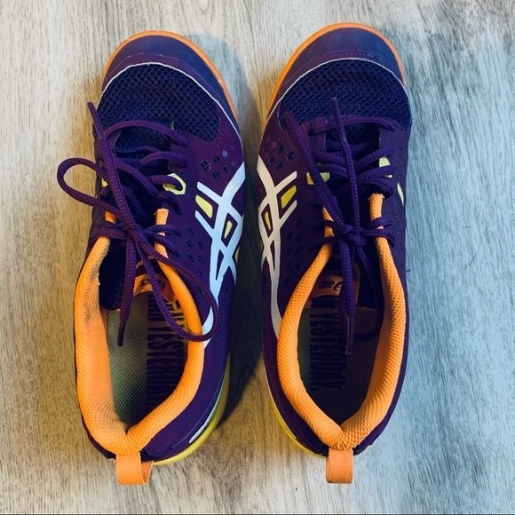 ASICS Gel Fortius TR Grape White Neon Orange Shoes - Picture 3 of 5